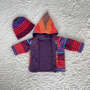 CATIMINI Colorful and Reversible Hoodie Jacket. Size 3-6M